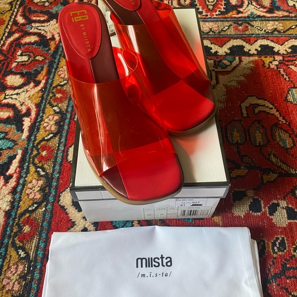 Miista E8 Rita red vinyl midi heels - Picture 6 of 8